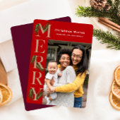 赤スタイリッシュ松メリー植物学クリスマス シーズンカード
