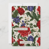 赤スタイリッシュ植物花メリークリスマススクリプト シーズンカード (正面)