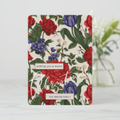 赤スタイリッシュ植物花メリークリスマススクリプト シーズンカード (スタンド正面)