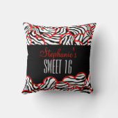 赤スタイリッシュ甘16ゼブラハートデザイン名 クッション (裏面)