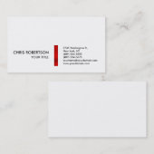 赤スタイリッシュ白ストライプの名刺 名刺 (正面/裏面)