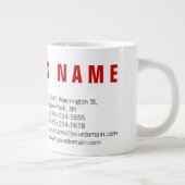 赤スタイリッシュ白ミニマモダンリストユニーク ジャンボコーヒーマグカップ (右)