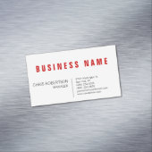 赤スタイリッシュ白ミニマモダンリストユニーク マグネット名刺 (インサイチュ)