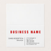 赤スタイリッシュ白ミニマモダンリストユニーク 名刺 (外部フラット)