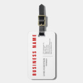 赤スタイリッシュ白ミニマモダンリスト ラゲッジタグ (正面縦)