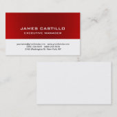 赤スタイリッシュ白ユニークモダンプロフェッショナル 名刺 (正面/裏面)