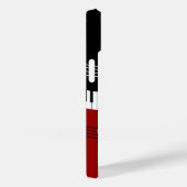 赤スタイリッシュ白黒ピアノの鍵とノート Case-Mate iPhoneケース (裏面 / 右)