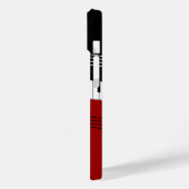 赤スタイリッシュ白黒ピアノの鍵とノート Case-Mate iPhoneケース (裏面 / 左)