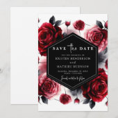 赤スタイリッシュ紅結婚赤 セーブザデート (正面/裏面)
