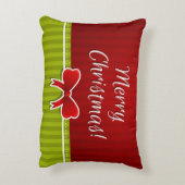 赤スタイリッシュ緑のストライプデザイン アクセントクッション (裏面(縦))