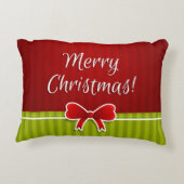 赤スタイリッシュ緑のストライプデザイン アクセントクッション (裏面)