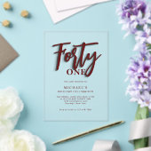 赤スタイリッシュ脚本440th大人誕生日 アクリル招待状 (インサイチュ (ウェディング))