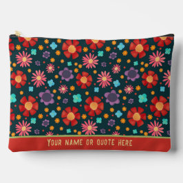 赤スタイリッシュ花柄カスタム化粧料バッグ アクセサリーポーチ