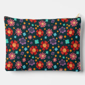 赤スタイリッシュ花柄カスタム化粧料バッグ アクセサリーポーチ (裏面)