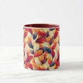 赤スタイリッシュ茶色ブルーオータム紅葉 マグカップ (中央)