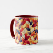 赤スタイリッシュ茶色ブルーオータム紅葉 マグカップ (正面左)