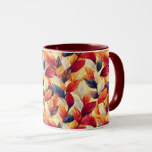 赤スタイリッシュ茶色ブルーオータム紅葉 マグカップ (正面右)