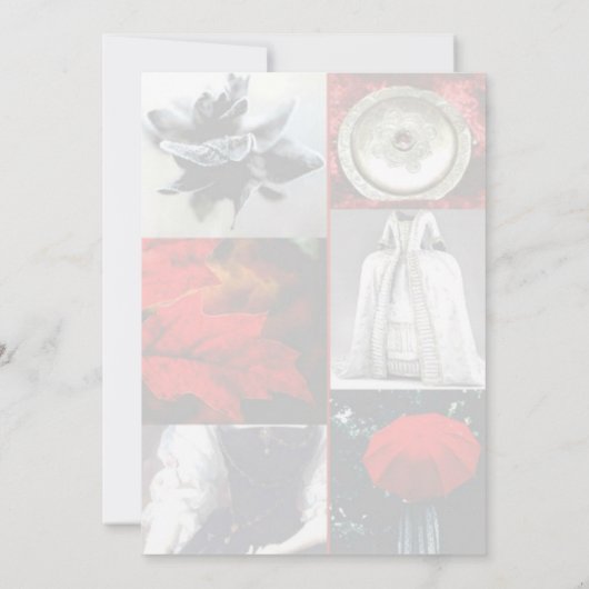 赤スタイリッシュ銀黒コラージュサンキューカード サンキューカード (裏面)