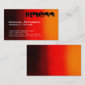 赤スタイリッシュ黄褐色フィットネス名刺 名刺 (正面/裏面)