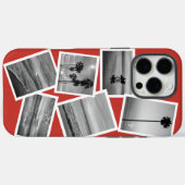 赤スタイリッシュ黒と白のカスタム写真集 Case-Mate iPhoneケース (裏面 (横))