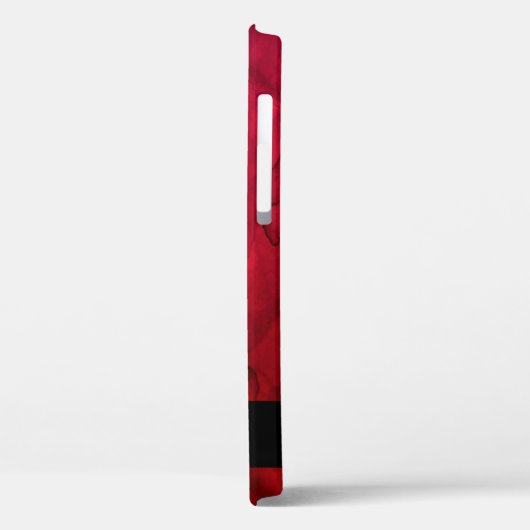 赤スタイリッシュ黒の水の色パターパーソナライズされたン Case-Mate iPhoneケース (裏面 / 左)