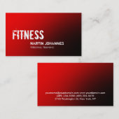 赤スタイリッシュ黒パーソナルトレーナー名刺 名刺 (正面/裏面)