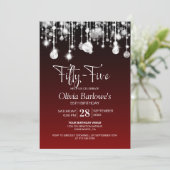 赤スタイリッシュ55歳の誕生日パーティー 招待状 (スタンド正面)