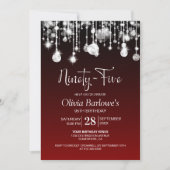 赤スタイリッシュ95歳の誕生日パーティー 招待状 (正面)