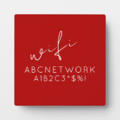 赤スタイリッシュWiFiパスワード記号プラーク フォトプラーク (正面)