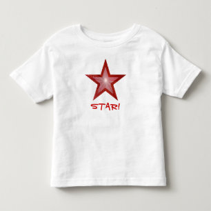 赤スターTシャツ（白）「スター！」 トドラーTシャツ