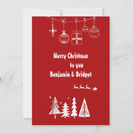 赤スチミニマルカンジナビアのホリデーカード