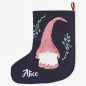 赤スチモダンカンジナビア格言クリスマスストッキング ラージクリスマスストッキング (裏面)