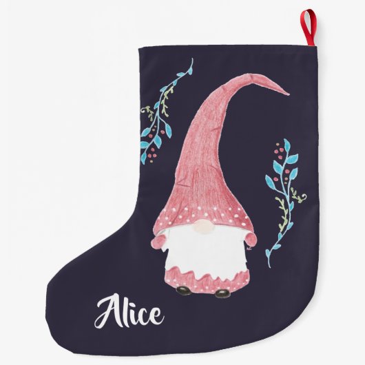 赤スチモダンカンジナビア格言クリスマスストッキング ラージクリスマスストッキング (裏面)