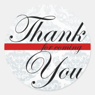 赤ステッカー来ありがとう ラウンドシール