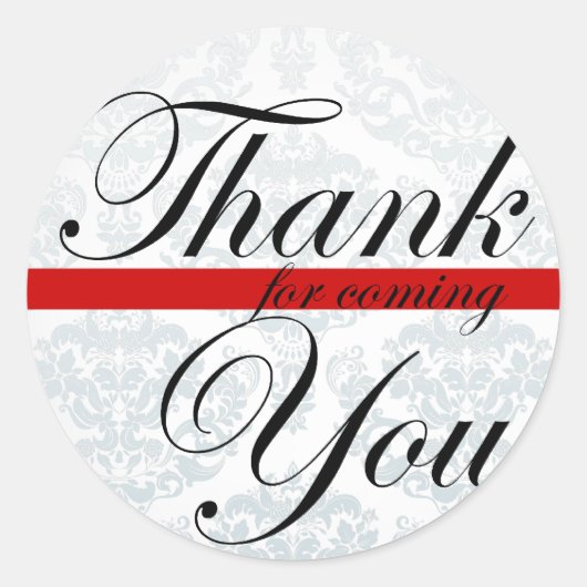 赤ステッカー来ありがとう ラウンドシール (正面)