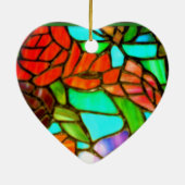 赤ステンドグラスラブオーナメント セラミックオーナメント (裏面)