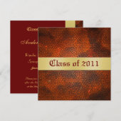 赤ステンドグラス卒業招待状 招待状 (正面/裏面)