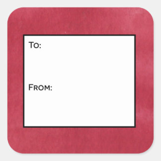 赤ステンドグラス贈り物ラベルシール スクエアシール