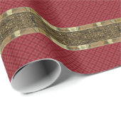 赤ステータス美しい2ストライプ包装紙 ラッピングペーパー (ロールコーナー)
