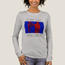 赤ストップ青黒戦争グラフィック「暴力」