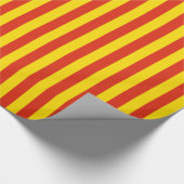 赤ストライプと黄色の紙 ラッピングペーパー (角)