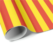 赤ストライプと黄色の紙 ラッピングペーパー (ロールコーナー)
