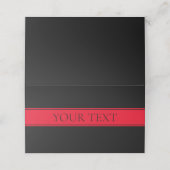 赤ストライプと黒の背景またはDIY座席表 プレイスカード (外部開封)