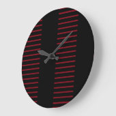赤ストライプと黒 ラージ壁時計 (傾斜)