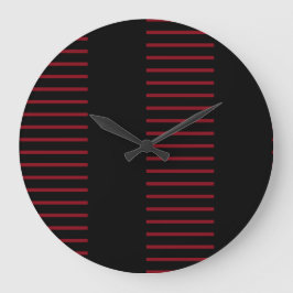 赤ストライプと黒 ラージ壁時計