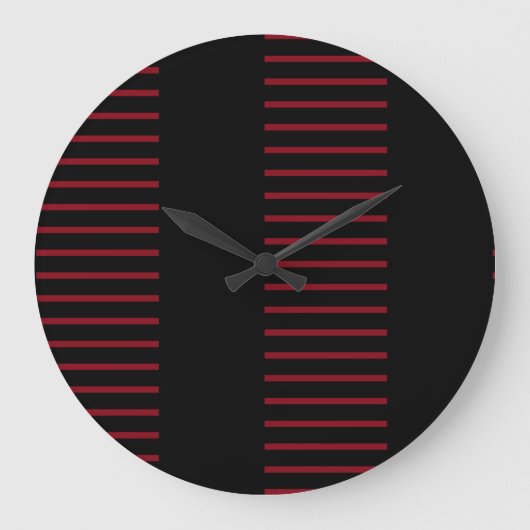 赤ストライプと黒 ラージ壁時計 (正面)