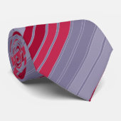 赤ストライプのと灰色のパタシンプルーン ネクタイ (ロール)