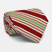 赤ストライプのと緑男性へのクリスマス ネクタイ (ロール)