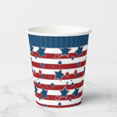 赤ストライプのと青の星模様がpを投げる 紙コップ (裏面)