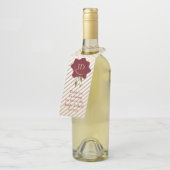 赤ストライプの印のワイン結婚ハンガー付き金ゴールド ボトルネックタグ (アングル)